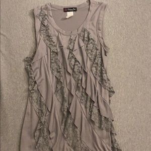 Gray Ruffled Tank